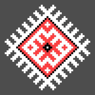 çapraz dikiş elemanı. İzole ukrayna deseni