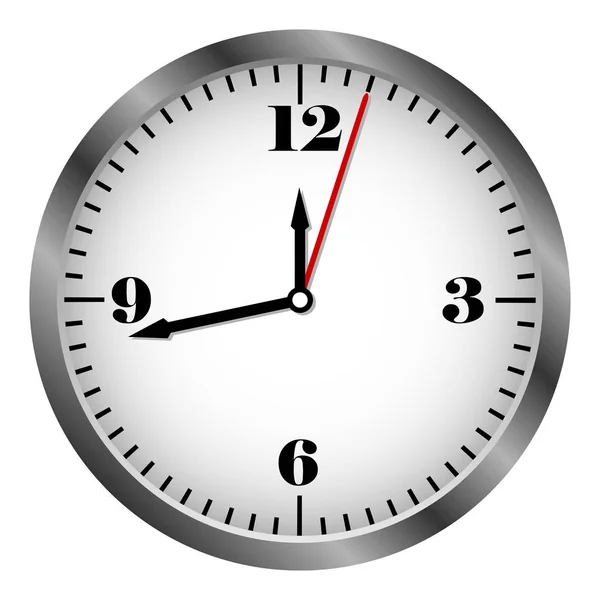 Vettore icona orologio in metallo — Vettoriale Stock