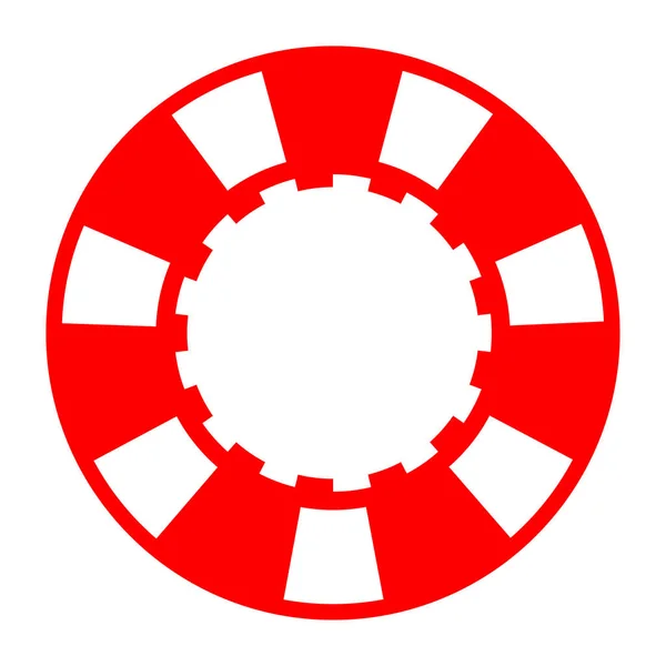 Chip de poker casino vermelho — Vetor de Stock