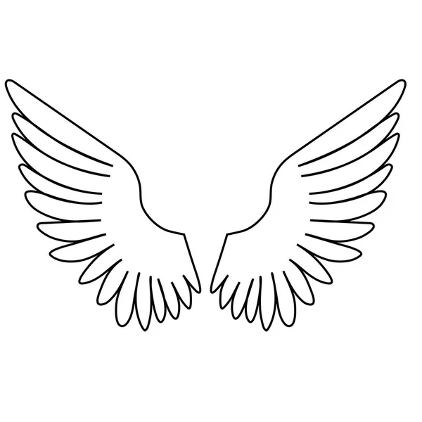 beyaz arka planda kontur kanatları