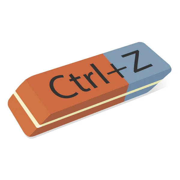 Mavi Turuncu kauçuk Eraser gerçekçi vektör.