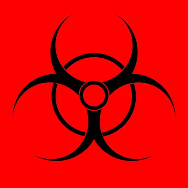 สัญญาณอันตรายทางชีวภาพ เตือนภัยจากรังสี — ภาพเวกเตอร์สต็อก