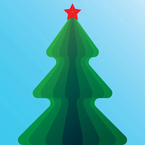 Різдвяна ялинка з зіркою — стоковий вектор