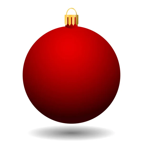 Bola de Natal vermelho em um fundo branco —  Vetores de Stock