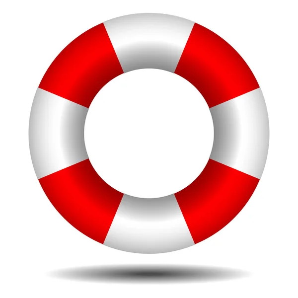 Lifebuoy with shadow on a white background — Stock Vector