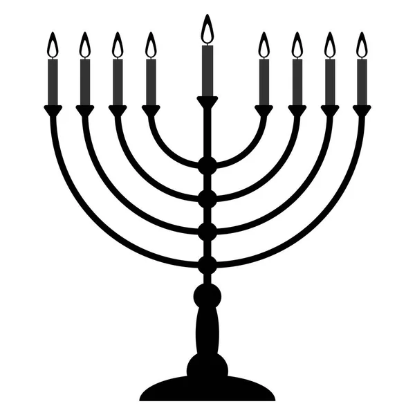 Menorah for Hanukkah. Religion icon. Vector illustration. — Stock Vector