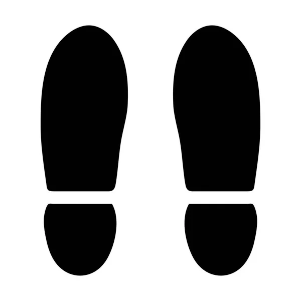 白い背景の靴からの足跡 — ストックベクタ