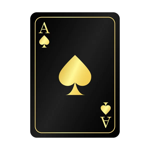 siyah arka plan üzerinde maça altın as