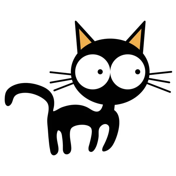 Bir kedinin vektör siyah silueti — Stok Vektör