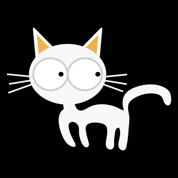 Siyah beyaz kedi — Stok Vektör