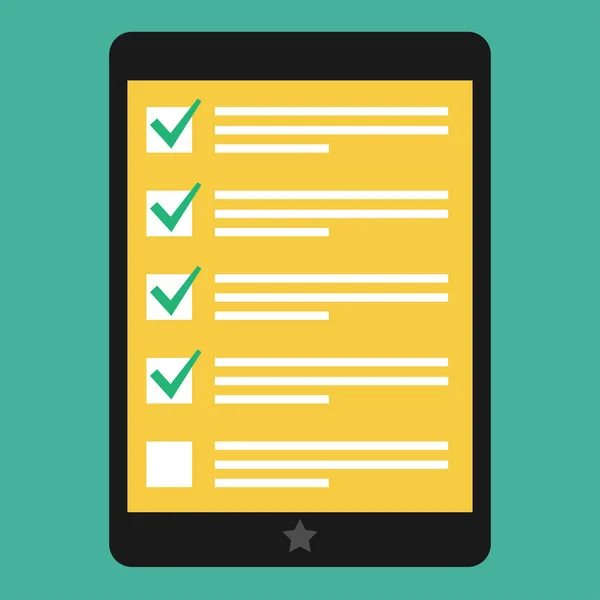 yeşil arka planda tablet listesi