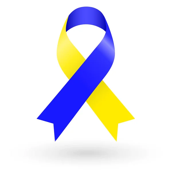 Mavi ve sarı kurdele. dünya down sendromu gün