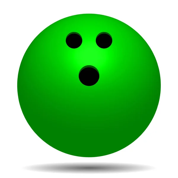 Bola de bolos verde con sombra — Archivo Imágenes Vectoriales