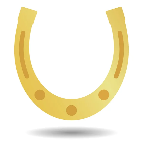 Gold horseshoe with shade — Stock Vector