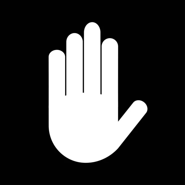 White Hand on black background icon — Stock Vector
