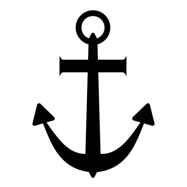 Black Anchor icon on a white background — Stock Vector