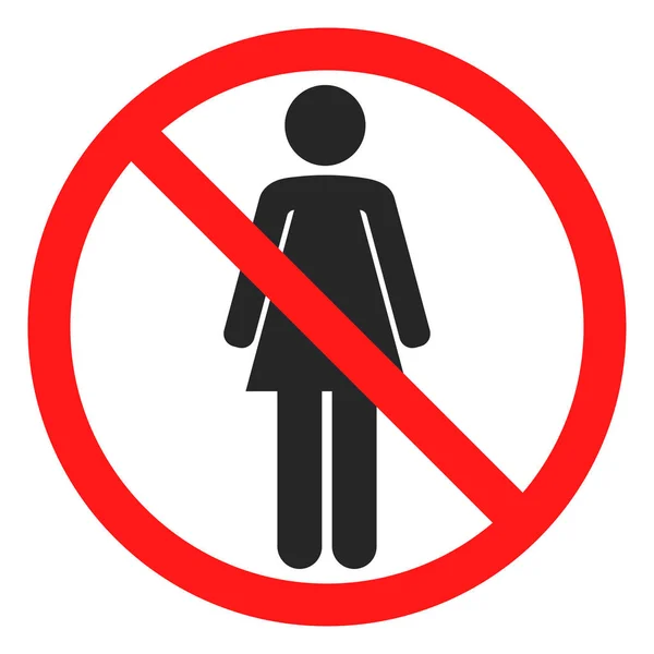 Nenhum ícone de sinal de mulher — Vetor de Stock