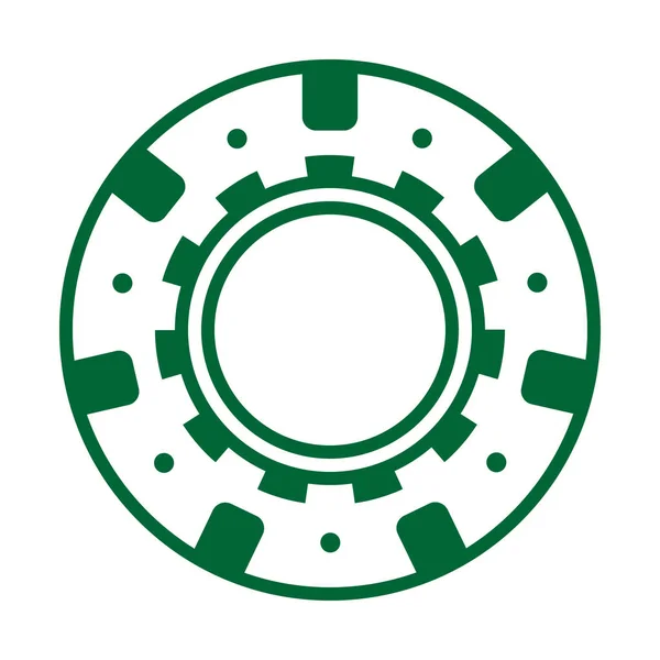 Groene Casino Poker chip — Stockvector