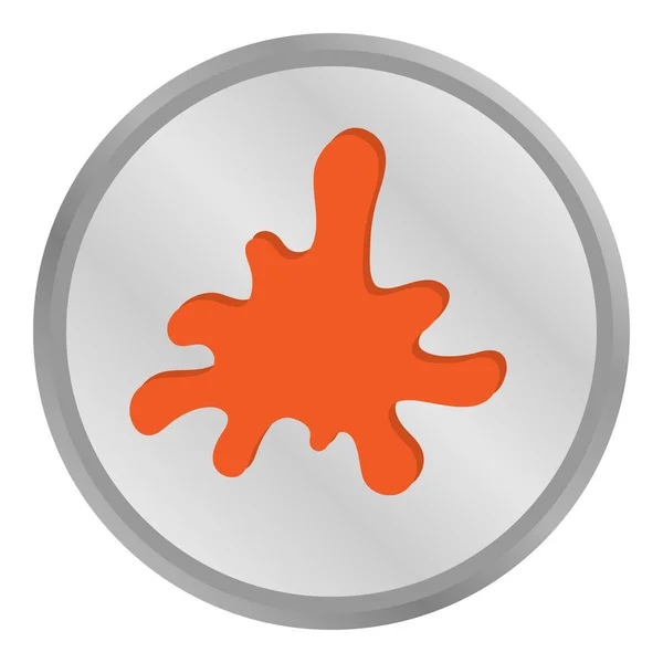 Знак оранжевого цвета в металлическом круге — стоковый вектор