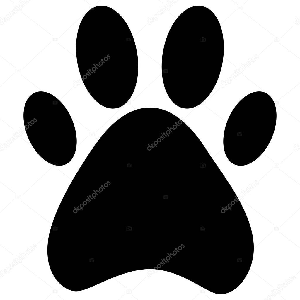 paw dog on a white background