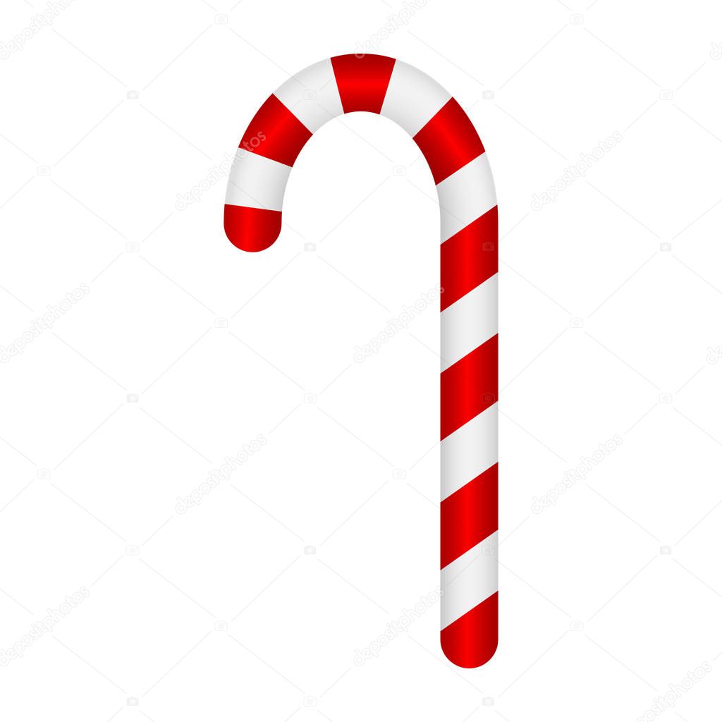 christmas candy cane on a white background