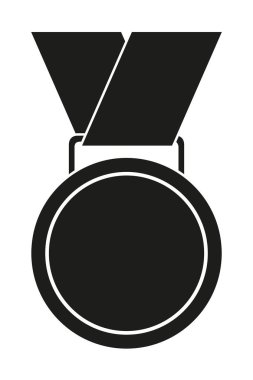 Siyah ve beyaz ödül madalya siluet.