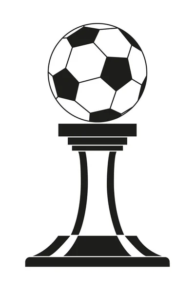Bola de futebol preto e branco vencedor prêmio silhueta . —  Vetores de Stock