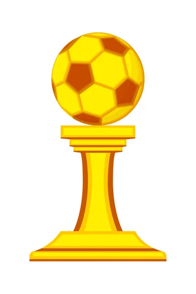 Prêmio de vencedor de bola de futebol colorido desenhos animados . —  Vetores de Stock
