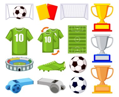 Renkli çizgi film futbol 150elements seti