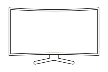 Çizgi sanatı siyah beyaz hd tv. Medya tema vektör çizim simgesini, etiket işareti, yama, sertifika rozet, hediye kartı, damga logo, etiket, poster, web afiş, sakinleştirmek davet için