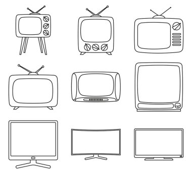 Sanat siyah beyaz 9 öğe tv kümesi satır