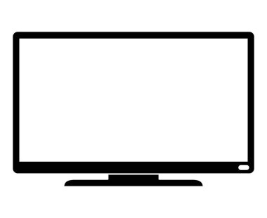 Beyaz izole siyah modern tv siluet