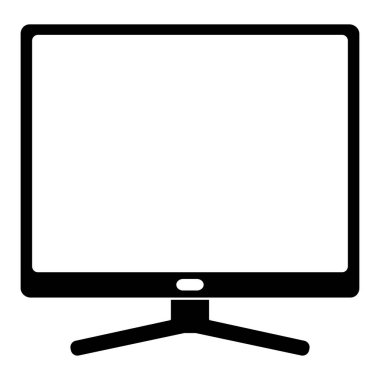 Beyaz izole siyah pc ekran siluet