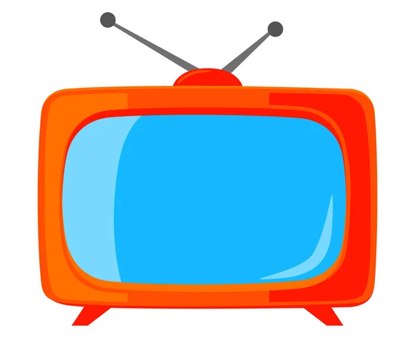 Renkli çizgi film vintage tv üzerinde beyaz izole.