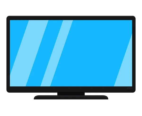 Мультфильм черный современный телевизор изолирован на белом — стоковый вектор