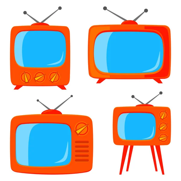 Πορτοκαλί διάφορα καρτούν ρετρό τηλεόραση — Διανυσματικό Αρχείο