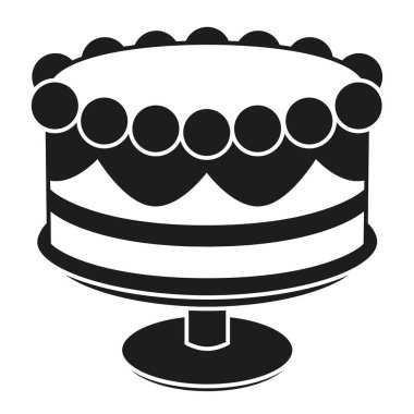 Stand siluet siyah ve beyaz Doğum günü pastası