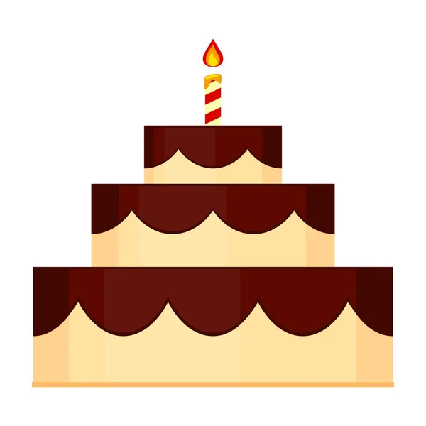 Barevné karikatura narozeniny vrstvený dort — Stockový vektor