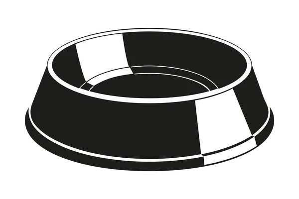 Silhouette de bol vide noir et blanc pour animaux de compagnie — Image vectorielle