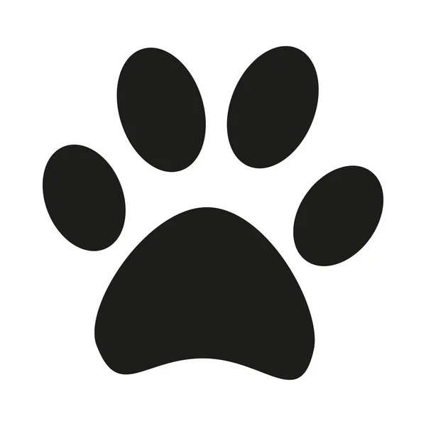 Bianco e nero gatto zampa impronta silhouette — Vettoriale Stock