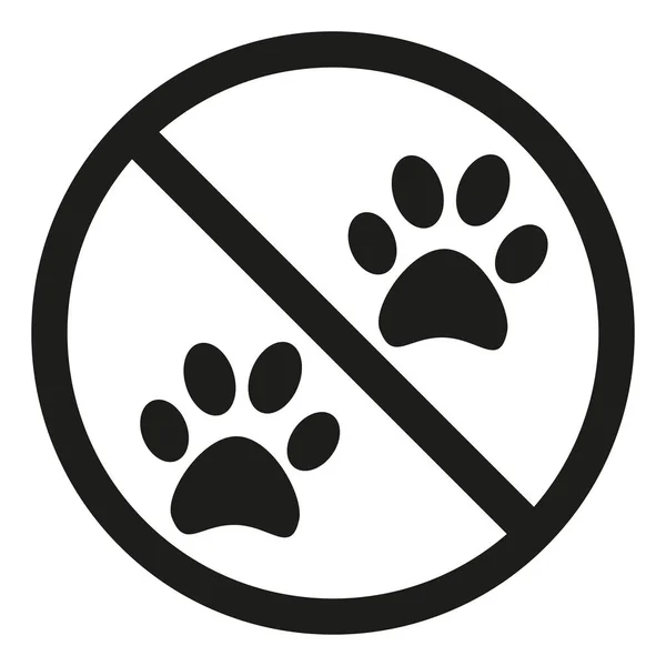 Animali non ammessi segno silhouette — Vettoriale Stock