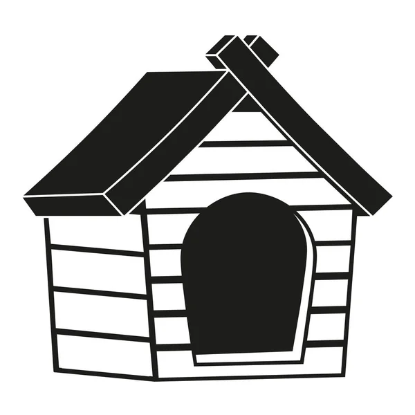 Siyah ve beyaz evde beslenen hayvan ev simgesini siluet — Stok Vektör