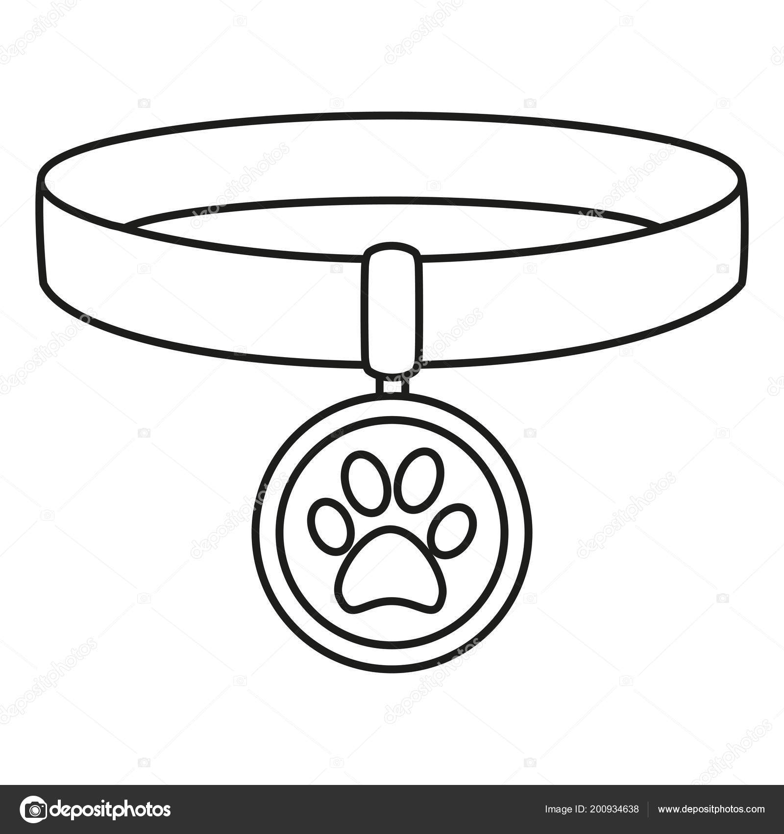 Line art black and white pet collar Stock Vector by ©bessyana 200934638