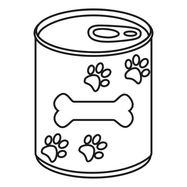 Line art black and white canned pet food — Stock Vector