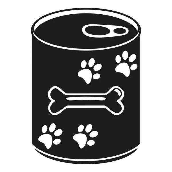 Black and white canned pet food silhouette — Stock Vector