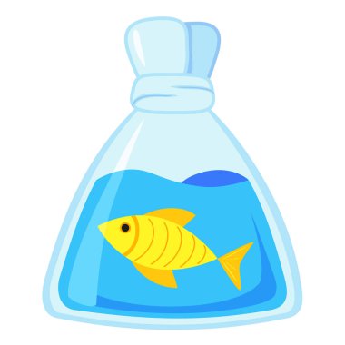 Renkli karikatür balık plastik torba