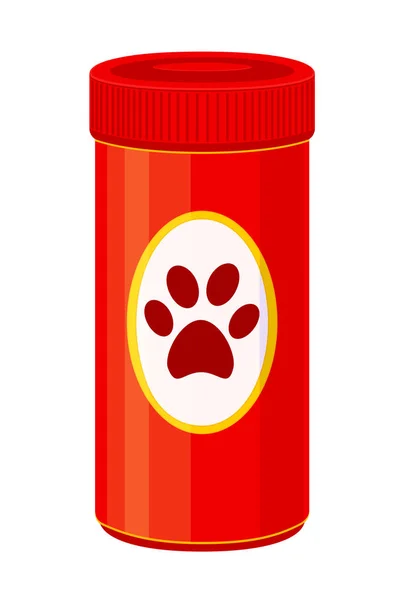 Kleurrijke cartoon huisdier vitamine jar — Stockvector