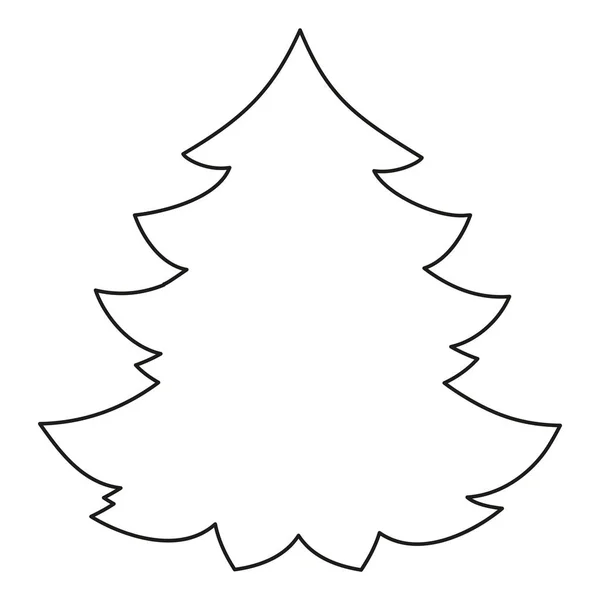 线条艺术黑白圣诞树. — 图库矢量图片