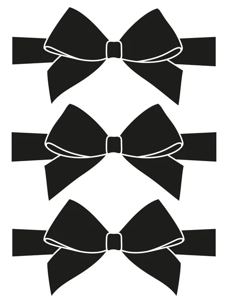 Conjunto de silueta de arco blanco y negro — Vector de stock