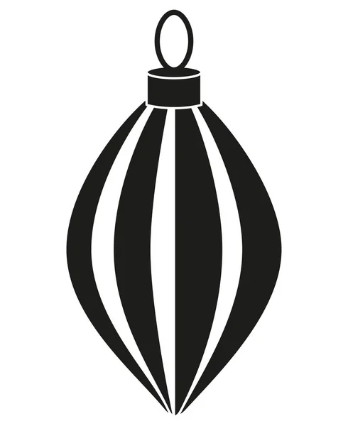 黒と白のクリスマス ツリーの装飾のシルエット — ストックベクタ